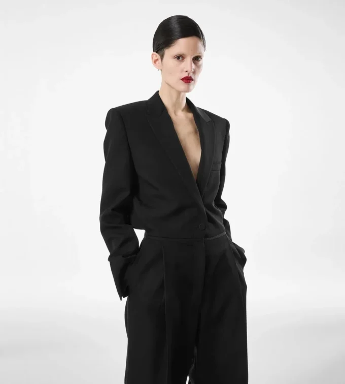 Sharp Wool Tuxedo Jumpsuit Sharp Wool Tuxedo Jumpsuit