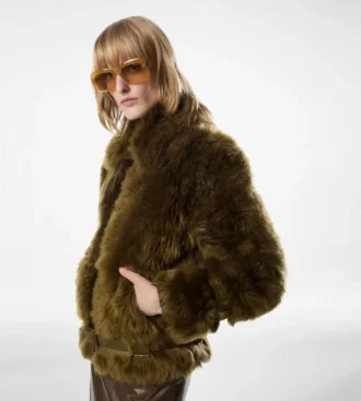 Shearling Blouson with Leather Details Shearling Blouson with Leather Details