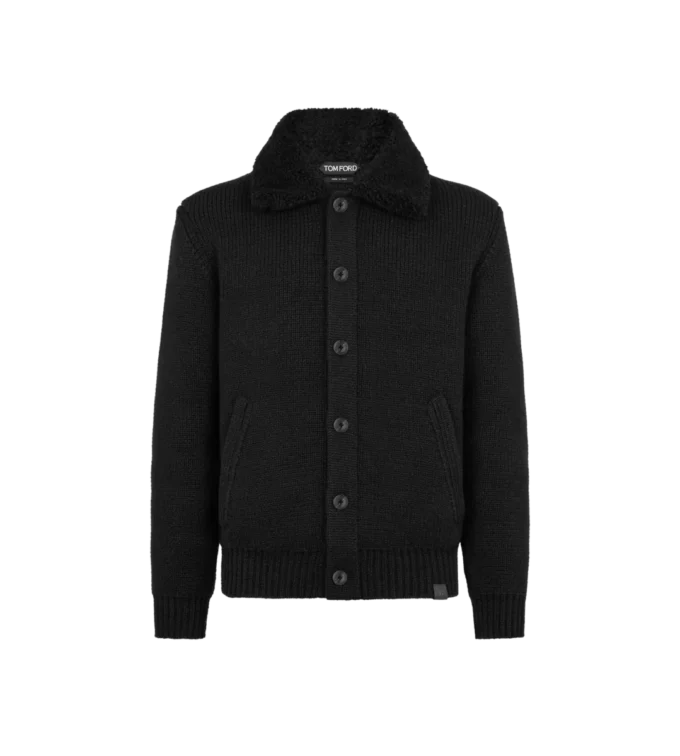 Shearling Collar Cashmere Cardigan Shearling Collar Cashmere Cardigan