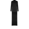 Shiny Crepe Mock Neck Cocktail Dress