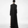 Shiny Crepe Mock Neck Cocktail Dress