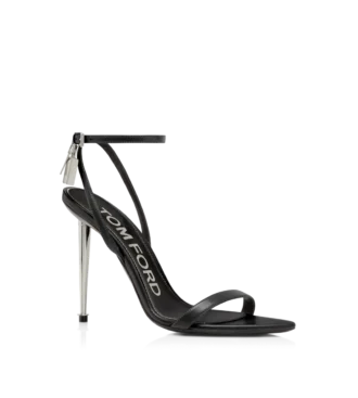 Shiny Leather Padlock Pointy Naked Sandal Shiny Leather Padlock Pointy Naked Sandal