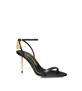 Shiny Leather Padlock Pointy Naked Sandal 85Mm Shiny Leather Padlock Pointy Naked Sandal 85Mm