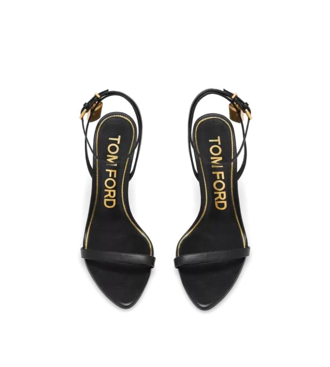 Shiny Leather Padlock Pointy Naked Sandal 85Mm Shiny Leather Padlock Pointy Naked Sandal 85Mm