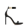 Shiny Leather T Latch Ankle Strap Sandal