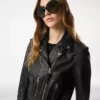 Shiny Plonge Leather Biker Jacket Shiny Plonge Leather Biker Jacket