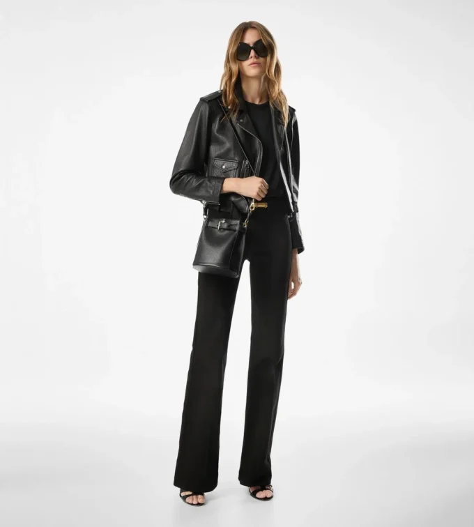 Shiny Plonge Leather Biker Jacket Shiny Plonge Leather Biker Jacket