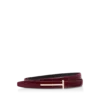 Shiny Stamped Crocodile Leather Slim T Belt