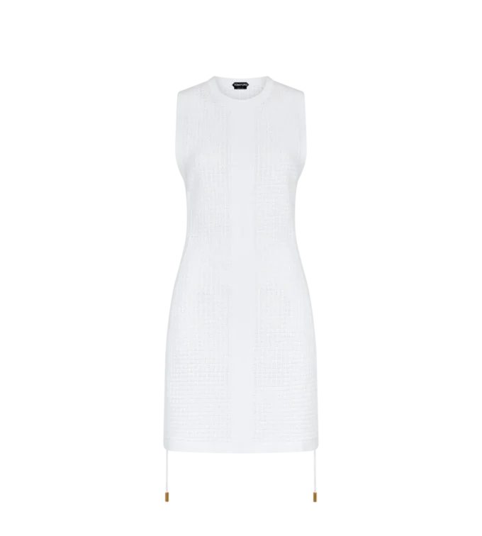 Short Crewneck Kaftan with Crossover Drawstrings
