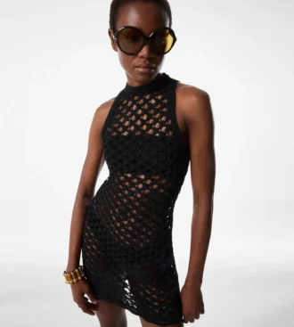 Short Sleeveless Dress with Mock Neck