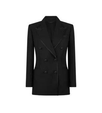 Silk and Mohair Blend “Wallis” Double Breasted Tuxedo Jacket Silk and Mohair Blend “Wallis” Double Breasted Tuxedo Jacket
