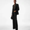 Silk Blend Twill Tuxedo Tailored Boot Cut Pants Silk Blend Twill Tuxedo Tailored Boot Cut Pants