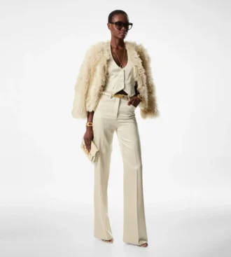 Silk and Wool Twill Open Back Waistcoat