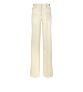 Silk and Wool Twill Tailored Boot Cut Pants