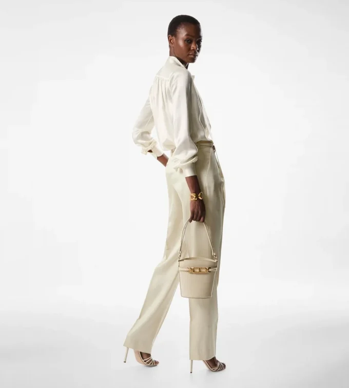 Silk and Wool Twill Tailored Pleated Pants Silk and Wool Twill Tailored Pleated Pants