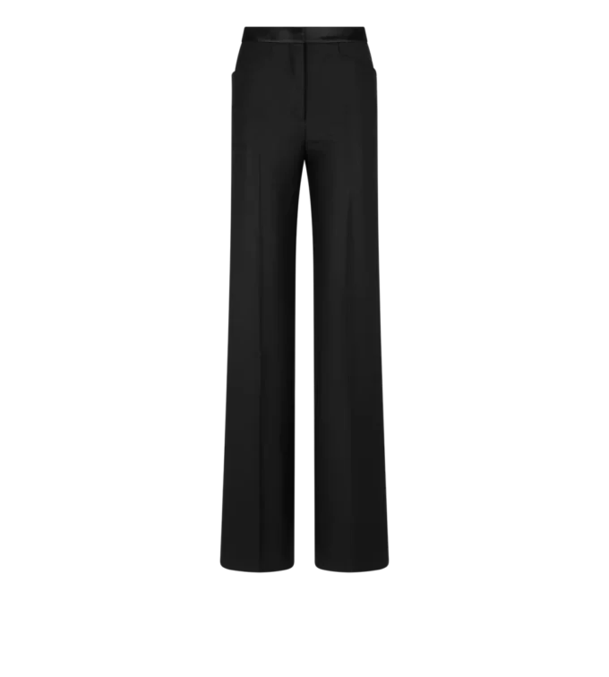 Silk Blend Twill Tuxedo Tailored Boot Cut Pants Silk Blend Twill Tuxedo Tailored Boot Cut Pants