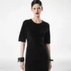 Silk Chenille Embossed Python Crewneck Dress Silk Chenille Embossed Python Crewneck Dress
