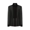 Silk Chiffon Shirt with Plastron