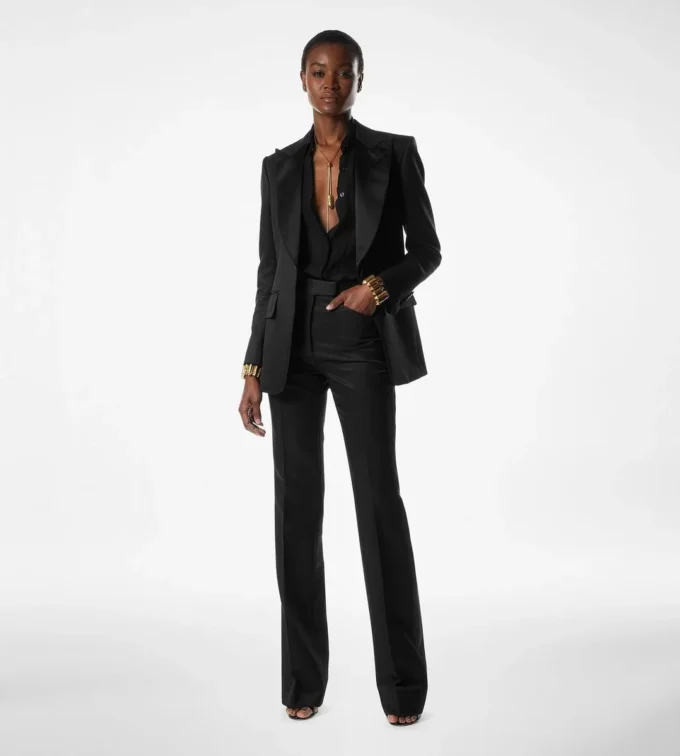 Silk Chiffon Shirt with Plastron