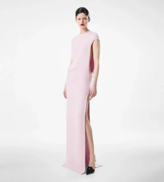 Silk Double Georgette Stretch Evening Dress