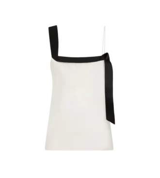 Silk Satin Camisole Top with Tuxedo Band