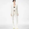 Shadow Stripe Wool Silk Double Breasted Peak Lapel Jacket Shadow Stripe Wool Silk Double Breasted Peak Lapel Jacket