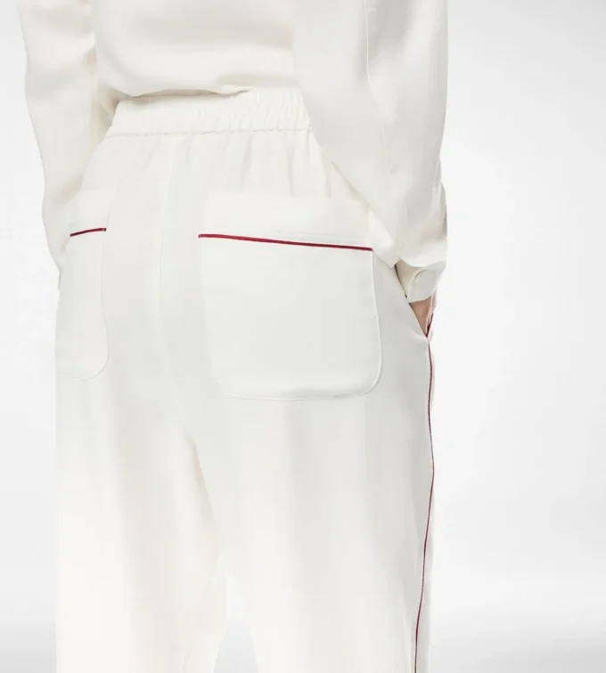Silk Twill Pj Pants with Piping Silk Twill Pj Pants with Piping