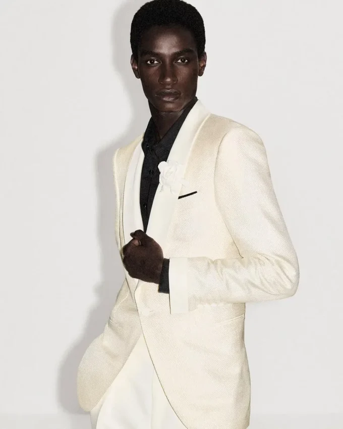 Silk Viscose Jacquard Evening Jacket
