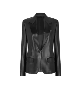 Silky Guanteria Leather Single Breasted Jacket Silky Guanteria Leather Single Breasted Jacket