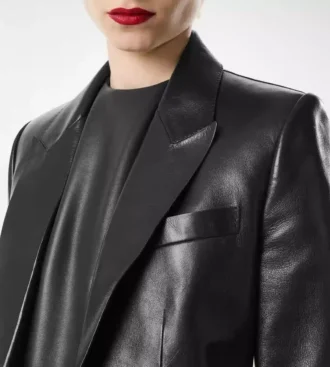 Silky Guanteria Leather Single Breasted Jacket Silky Guanteria Leather Single Breasted Jacket