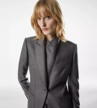 Single Breasted Peak Lapel Cashmere Jacket Single Breasted Peak Lapel Cashmere Jacket