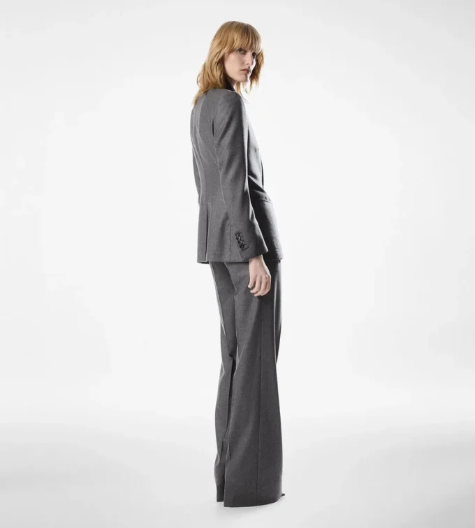 Single Breasted Peak Lapel Cashmere Jacket