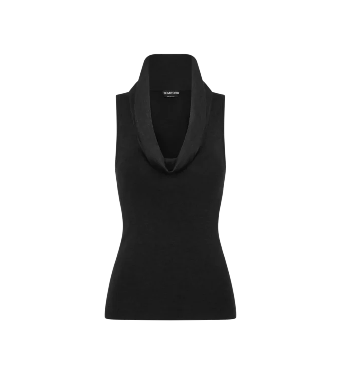 Sleeveless Cowl Collar Top