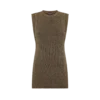 Sleeveless Crewneck Knit with Side Slits