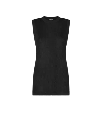 Sleeveless Crewneck Knit with Side Slits Sleeveless Crewneck Knit with Side Slits