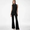 Sleeveless Crewneck Knit with Side Slits