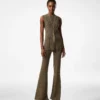 Sleeveless Crewneck Knit with Side Slits