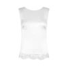 Sleeveless Silk Top with V-Back and Lace Inserts Sleeveless Silk Top with V-Back and Lace Inserts
