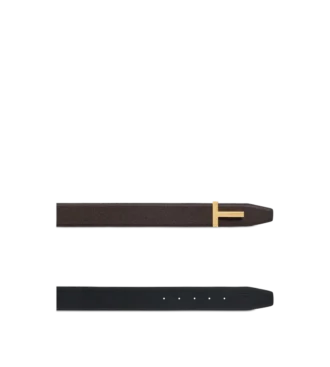Small Grain Leather T Icon Belt