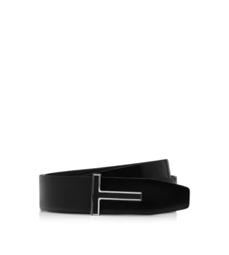 Smooth Leather Enamel Buckle T Belt Smooth Leather Enamel Buckle T Belt
