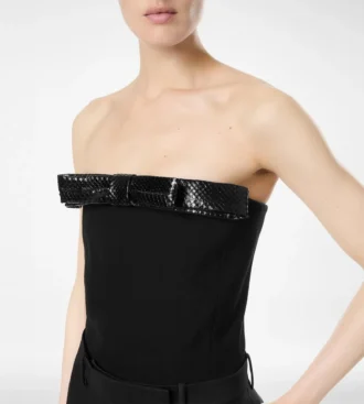 Strapless Top with Bow Detail