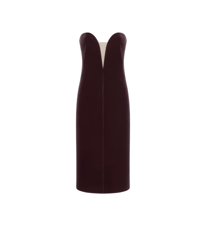 Strapless Velvet Cocktail Dress
