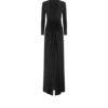 Stretch Sable’ Jersey Deep V-Neck Evening Dress