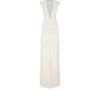 Stretch Sable’ Jersey Deep V-Neck Evening Dress