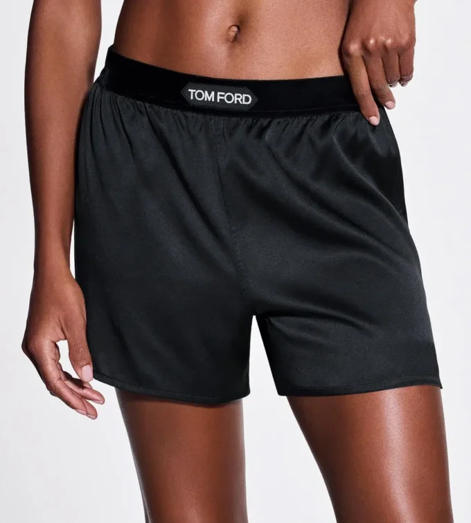 Stretch Silk Satin Boxer Shorts