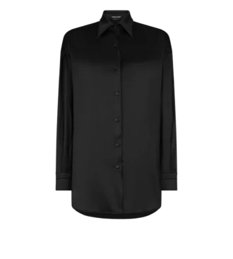 Stretch Silk Satin Relaxed Fit Shirt Stretch Silk Satin Relaxed Fit Shirt