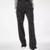 Striped Wool Cotton Barathea Relaxed Pleated Straight Pants