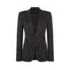Striped Wool Cotton Barathea Single Breasted Jacket