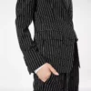 Striped Wool Cotton Barathea Single Breasted Jacket