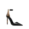 Supple Grain Leather T Latch Ankle Strap Pump Supple Grain Leather T Latch Ankle Strap Pump